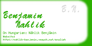 benjamin nahlik business card