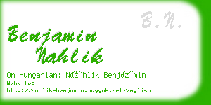benjamin nahlik business card